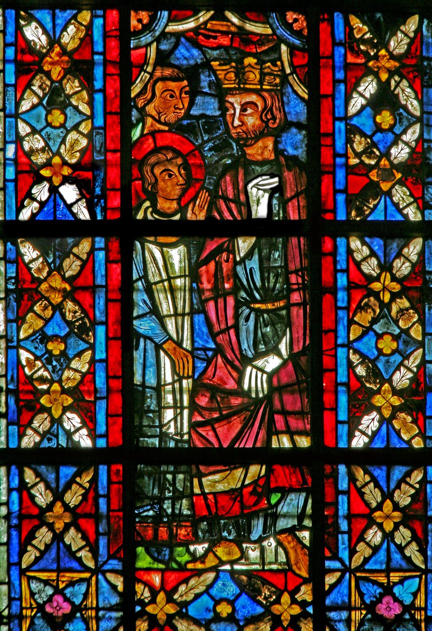 Fönster w209 föreställande St Savinien före Aurelianus av French School