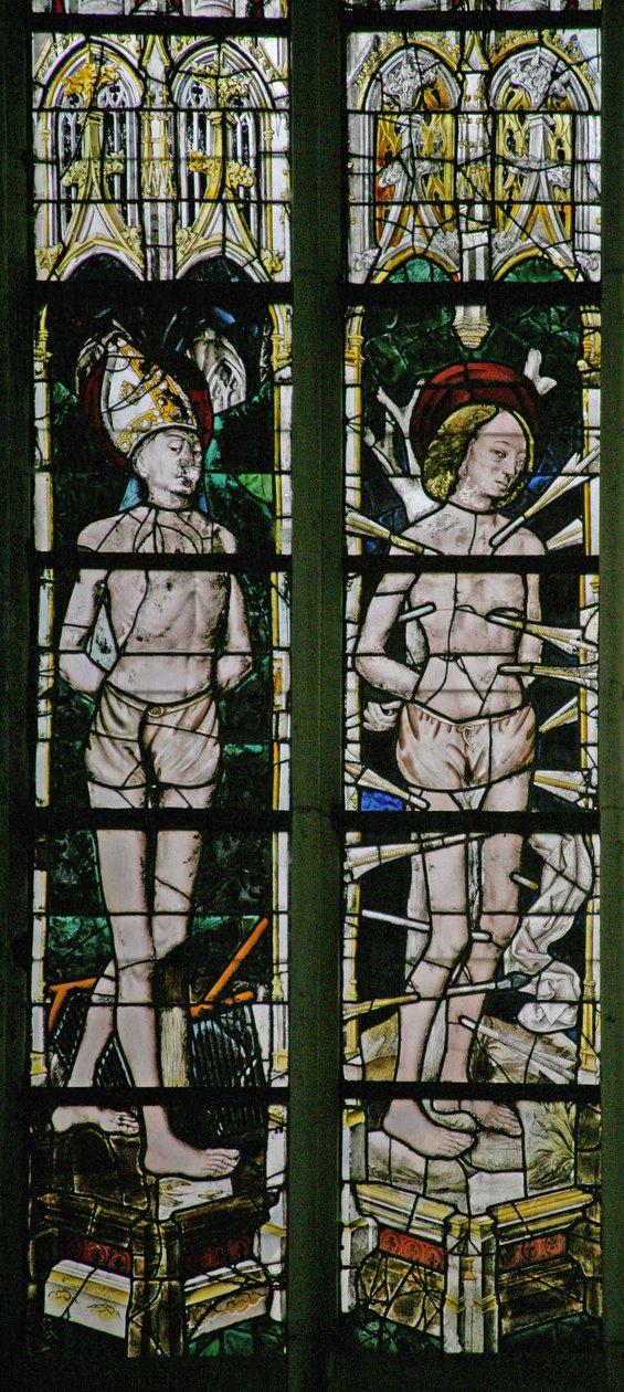 Fönster w20 föreställande St Blaise och St Sebastian av French School
