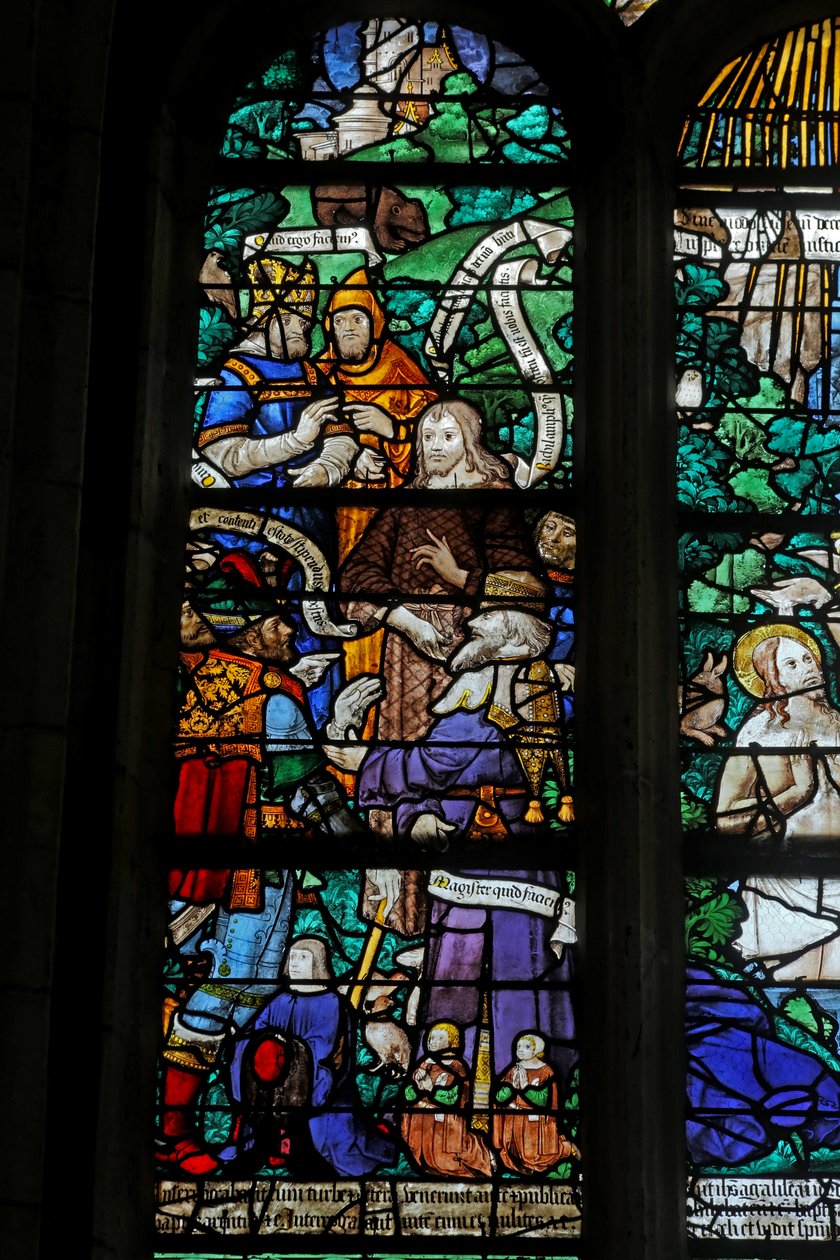 Fönster w20 som visar St John the Baptist som förhörs av French School