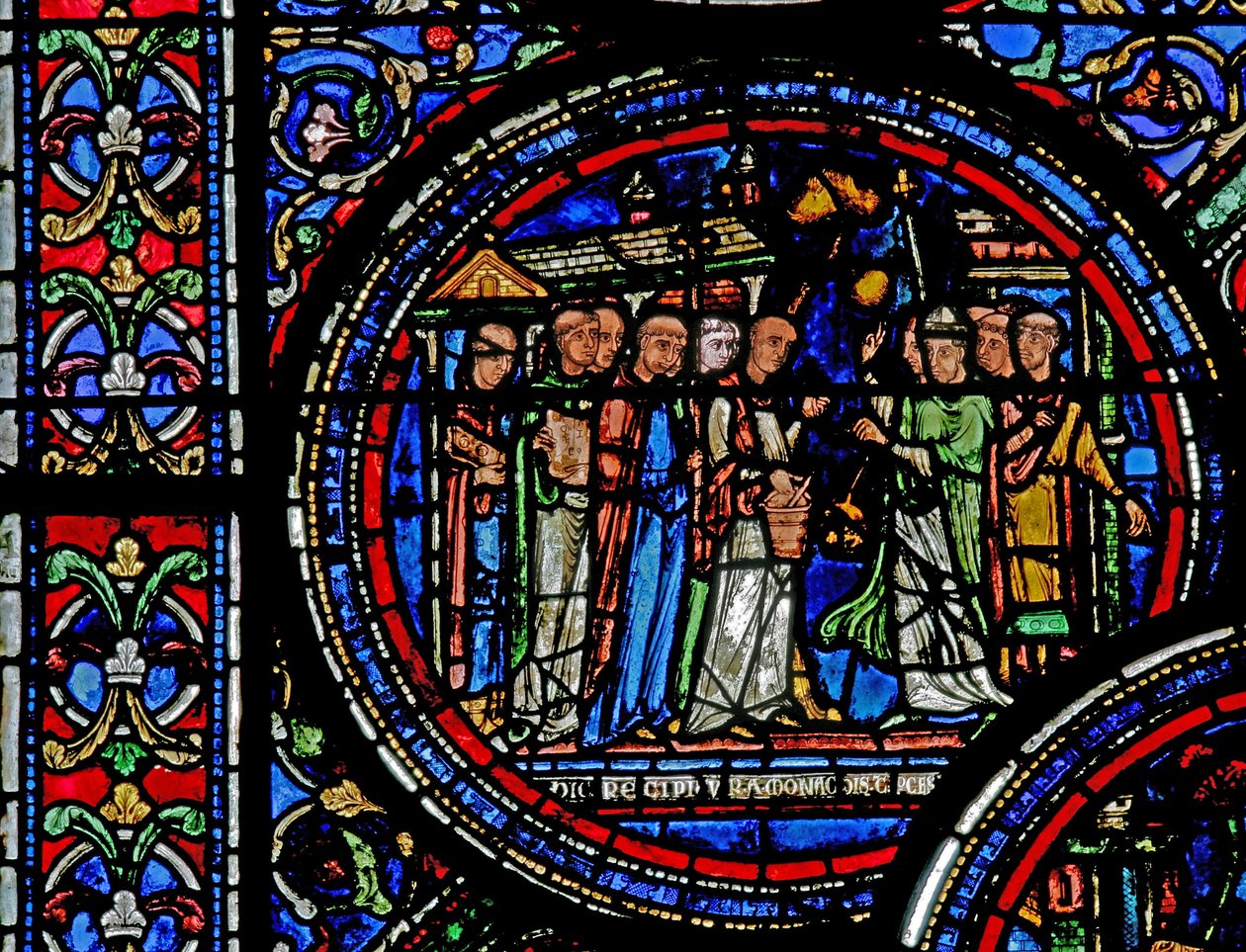 Fönster w23 föreställande St Thomas Becket mottaget av munkarna i Canterbury av French School
