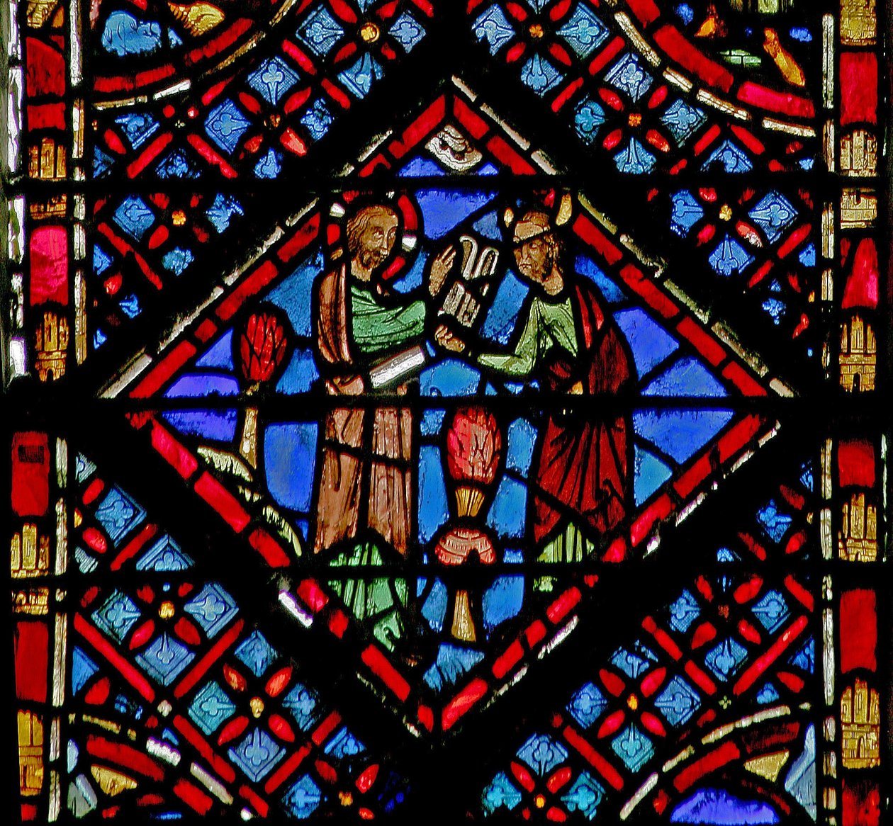 Fönster w2 Gud ger Moses en ny uppsättning av lagens tabeller Ex XXXIV 28 av French School