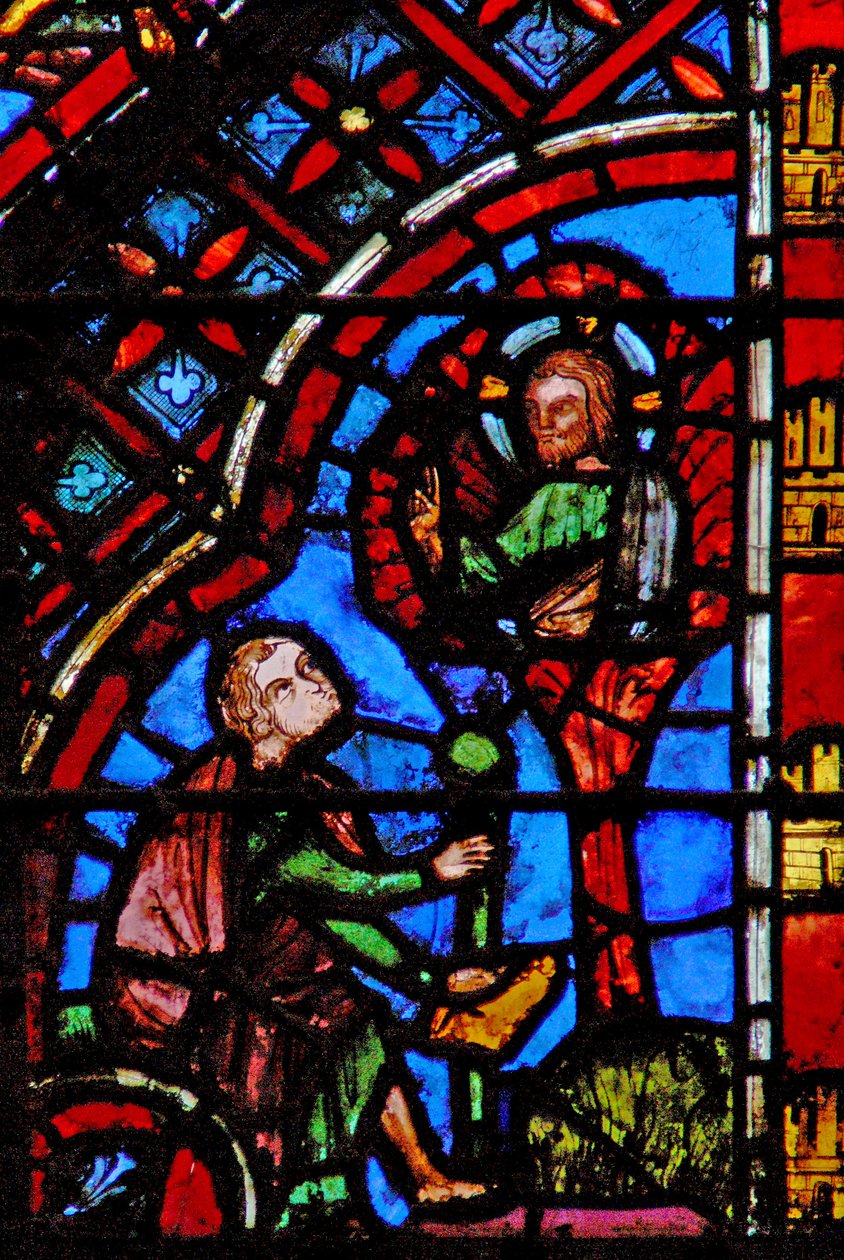 Fönster w2 Moses och den brinnande busken av French School
