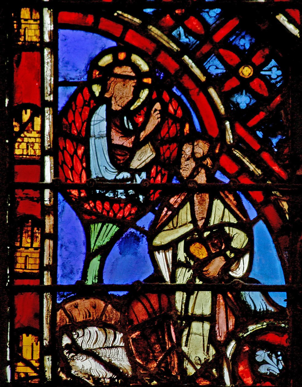 Fönster w2 Moses och den brinnande busken av French School