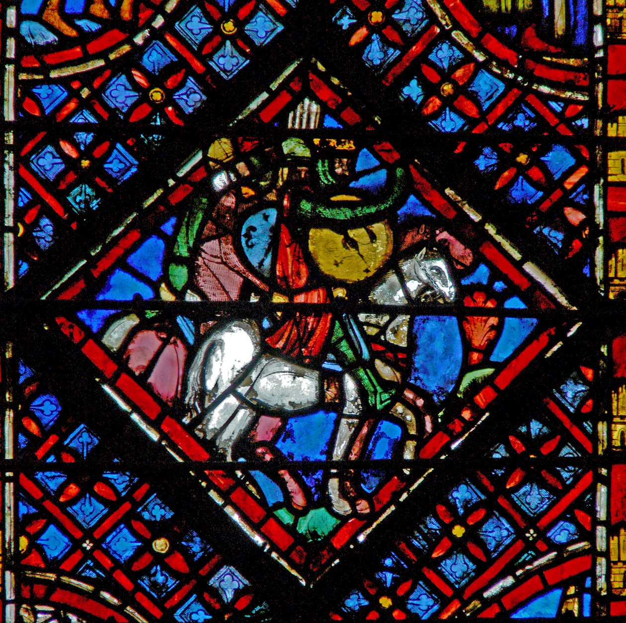 Window w2 Faraos armé förföljer israeliterna Ex XIV 8 av French School