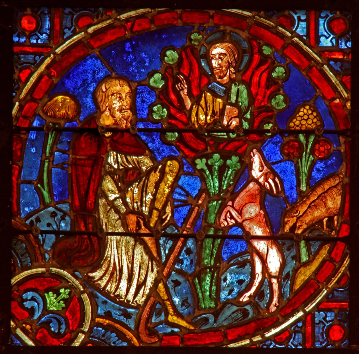 Fönster w2 föreställande Moses och den brinnande busken av French School