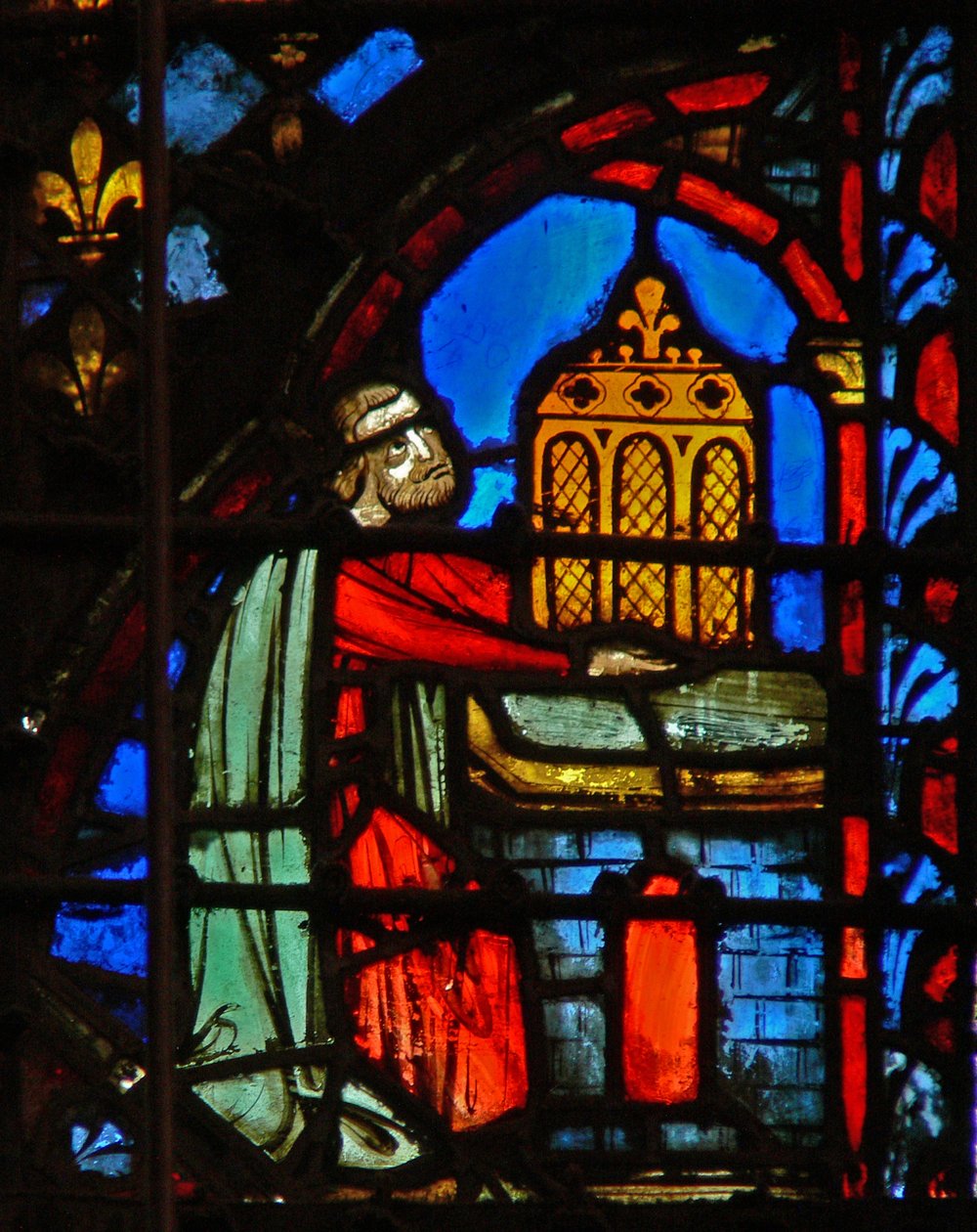 Fönster w3 Moses presenterar prinsarnas offergåvor Numb VII 4-5 av French School