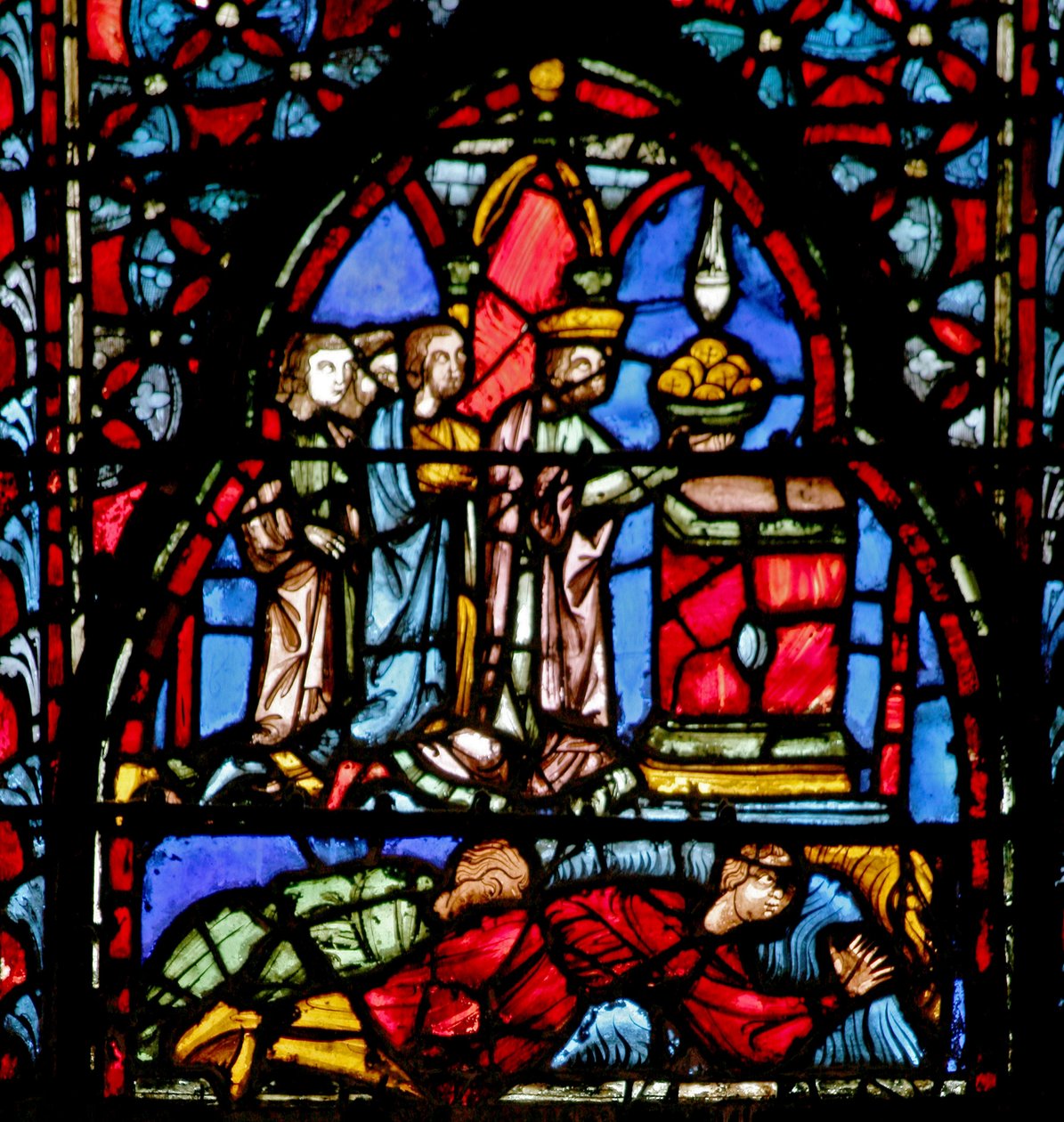 Window w4 Jerichos byte erbjöd Gud Josh VI 24 av French School