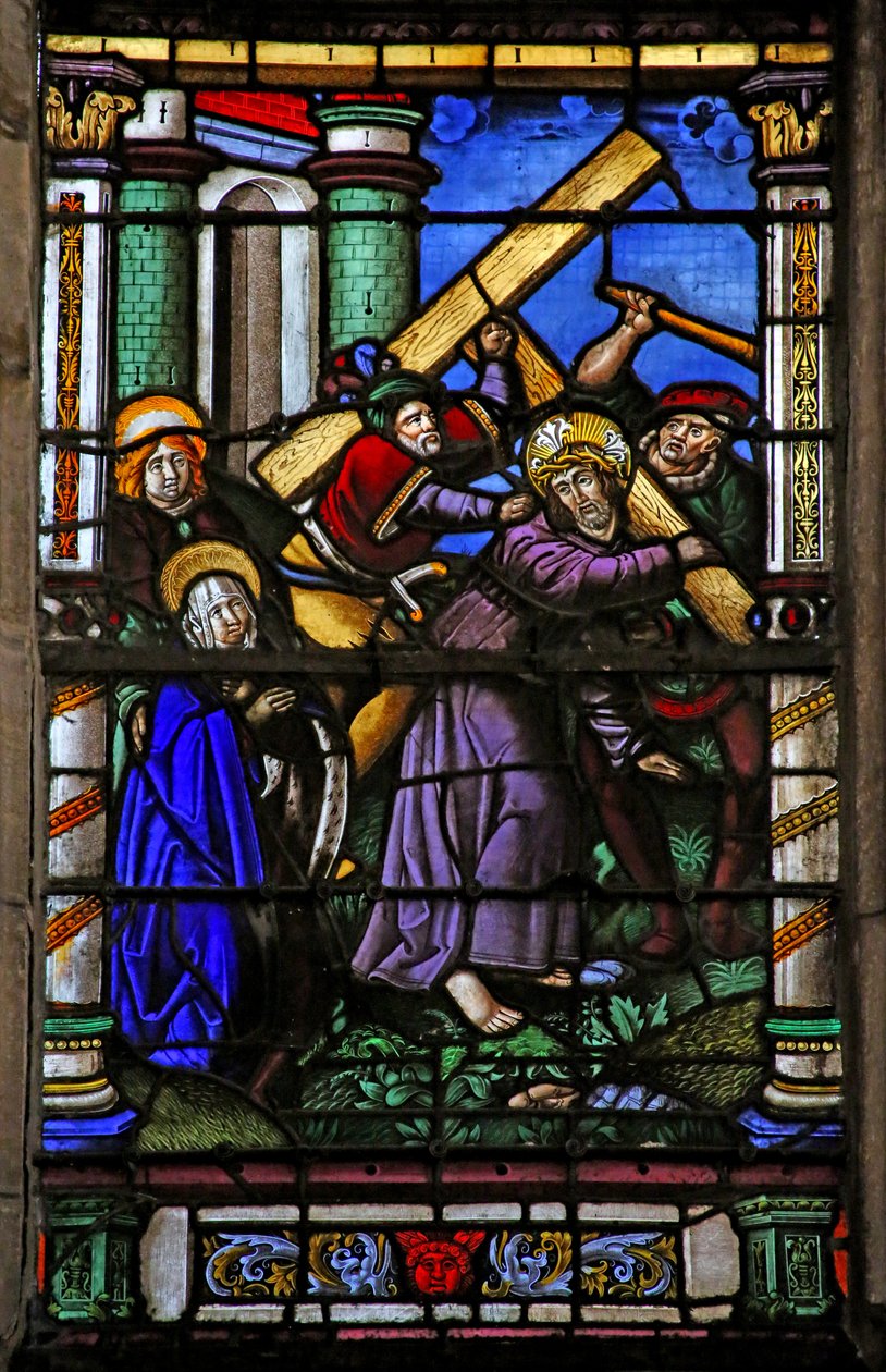 Fönster w4 som visar Via Crucis av French School