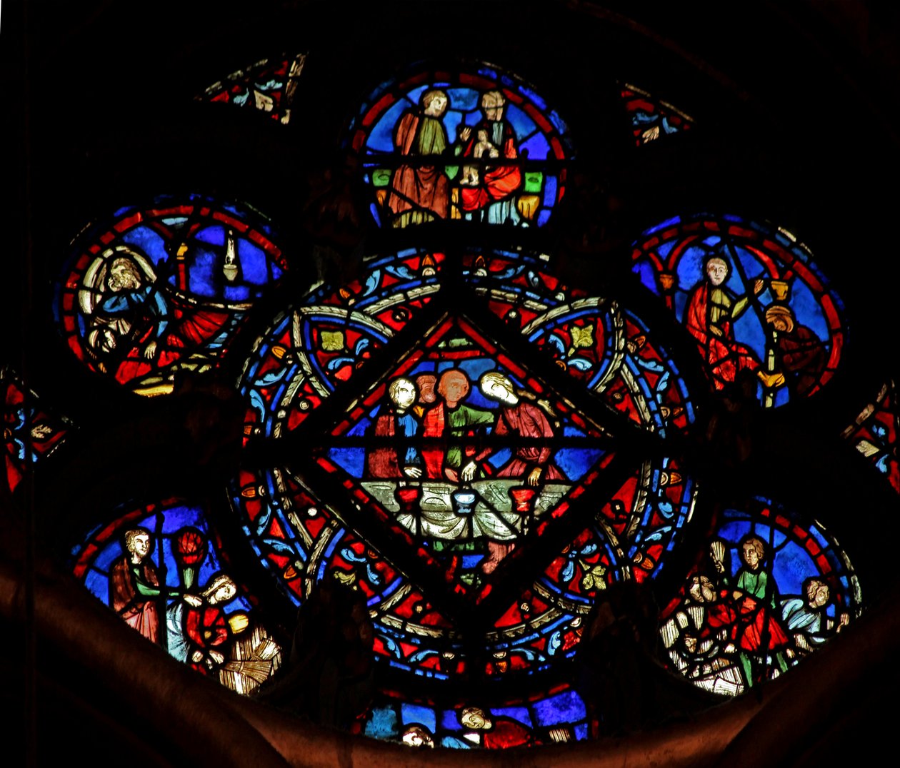 Window w4-scener från berättelsen om Rut och Boas av French School
