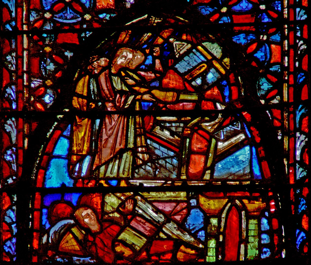 Fönster w4 the Fall of Jericho Josh VI 20 av French School