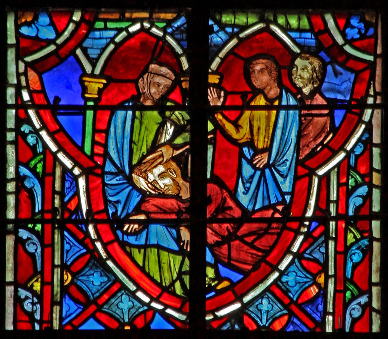 Window w5 Delilah klipper Samsons hår. Domare XVI 19 av French School
