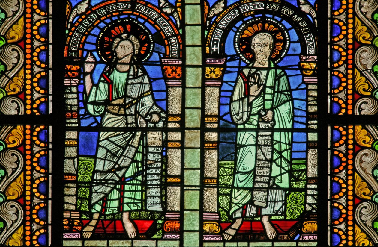 Fönster w5 föreställande Johannes och Johannes Döparen av French School