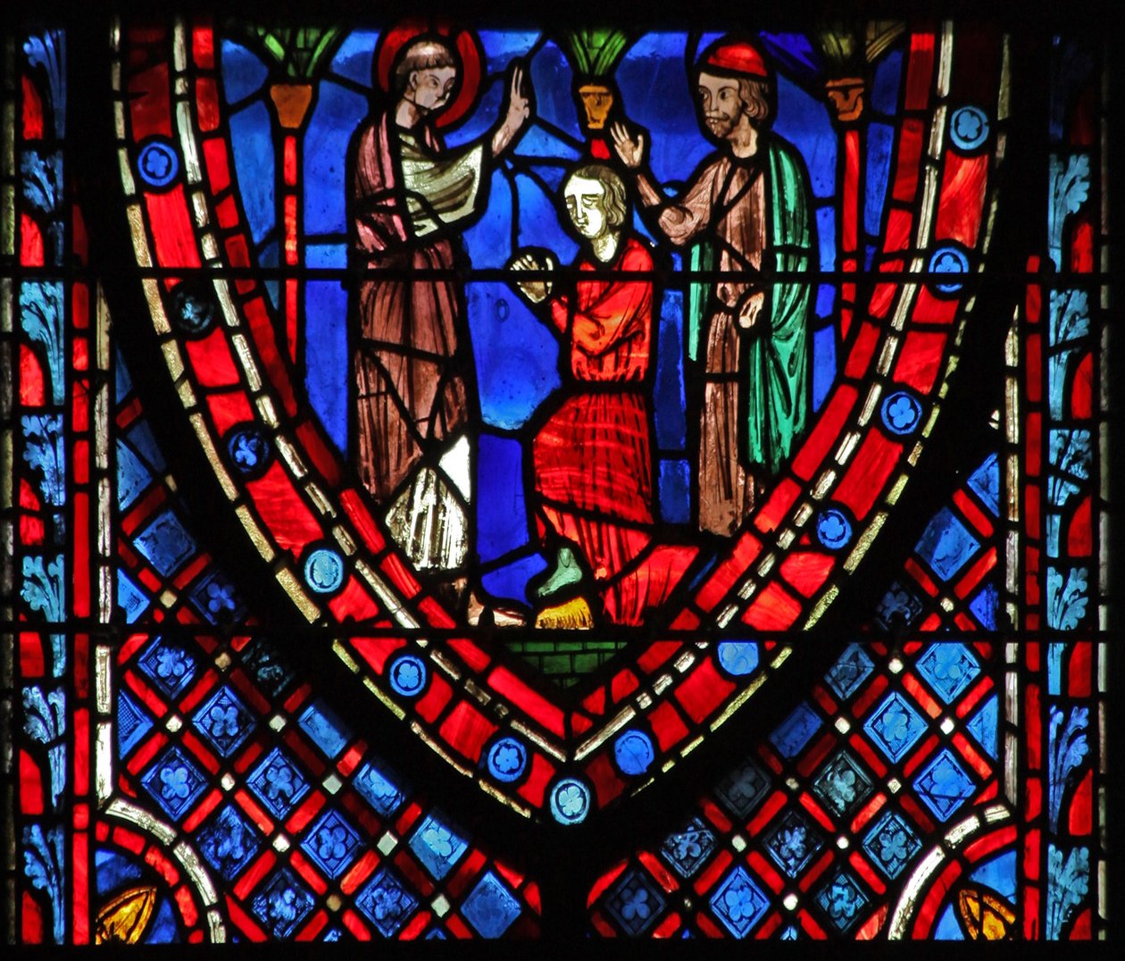 Fönster w7 St John: med Aristodemus av French School