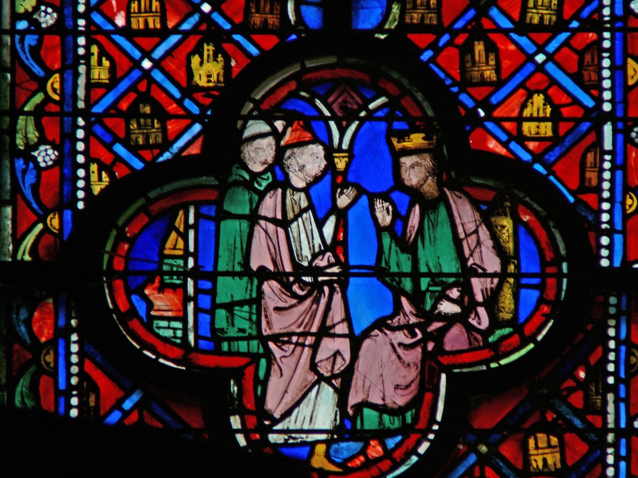 Fönster w9R Magiker före Nebukadnessar. Dan II 2 av French School