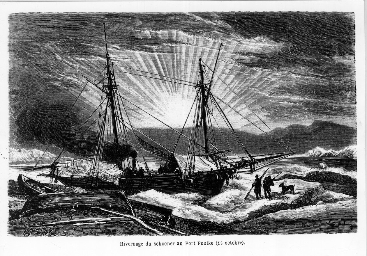 Övervintring av fartyget "" Schooner" vid Port Foulke - i "" polens fria hav, upptäcktsfärd i de arktiska haven av French School