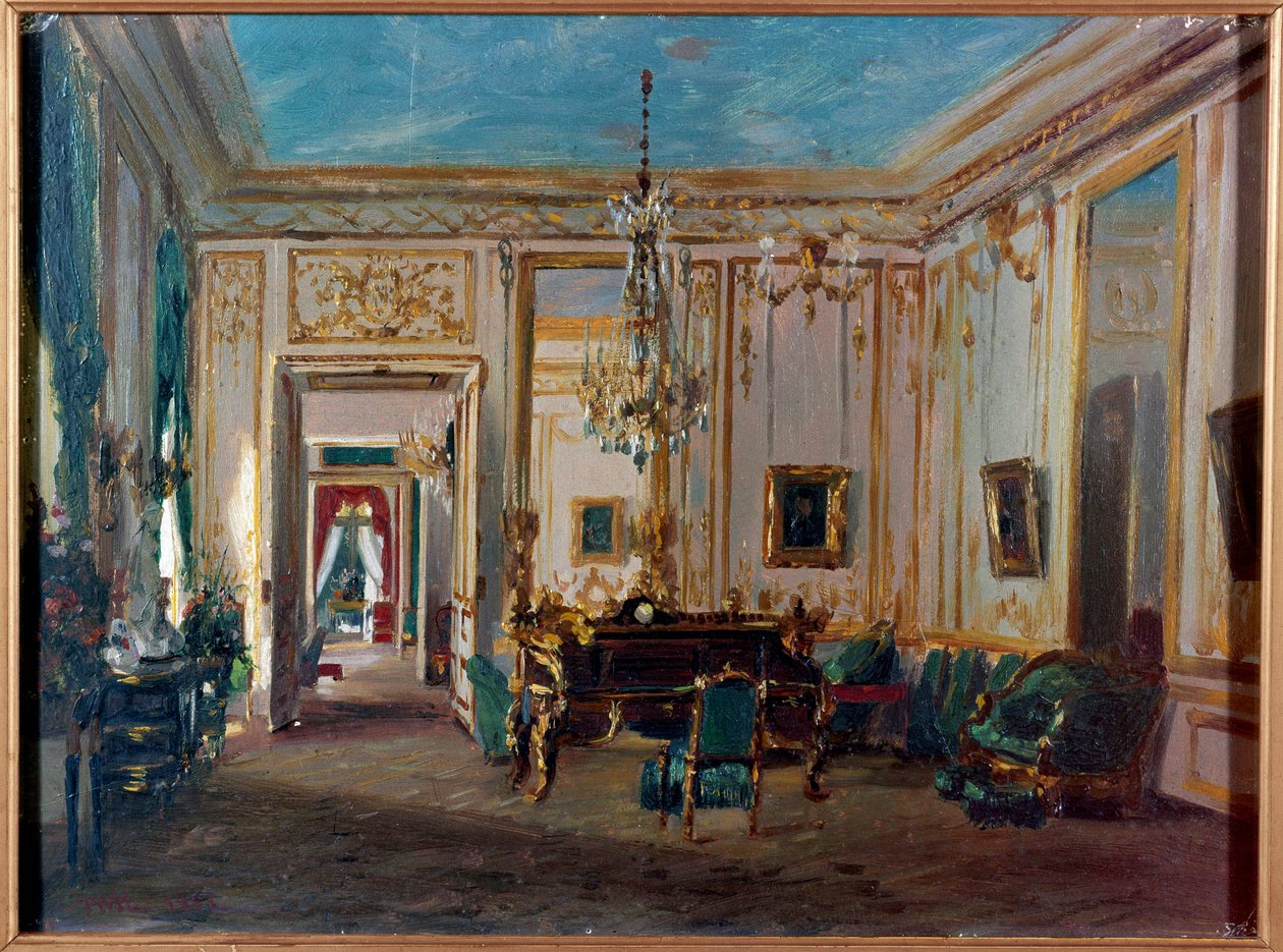 Arbetsskåp av Impress Eugenie a Saint Cloud-målningen från 1800-talet. Paris, dekorativ konst av French School