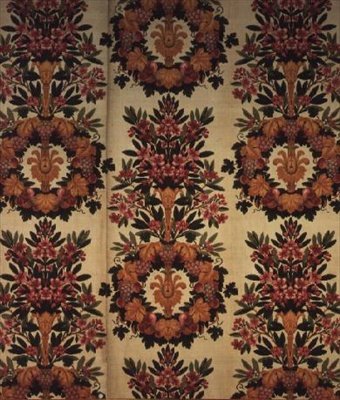 Blomkransar och lagergrenar, Atelier de Lyon, Maison Grand Freres, 1811 (broderad sammet) av French School