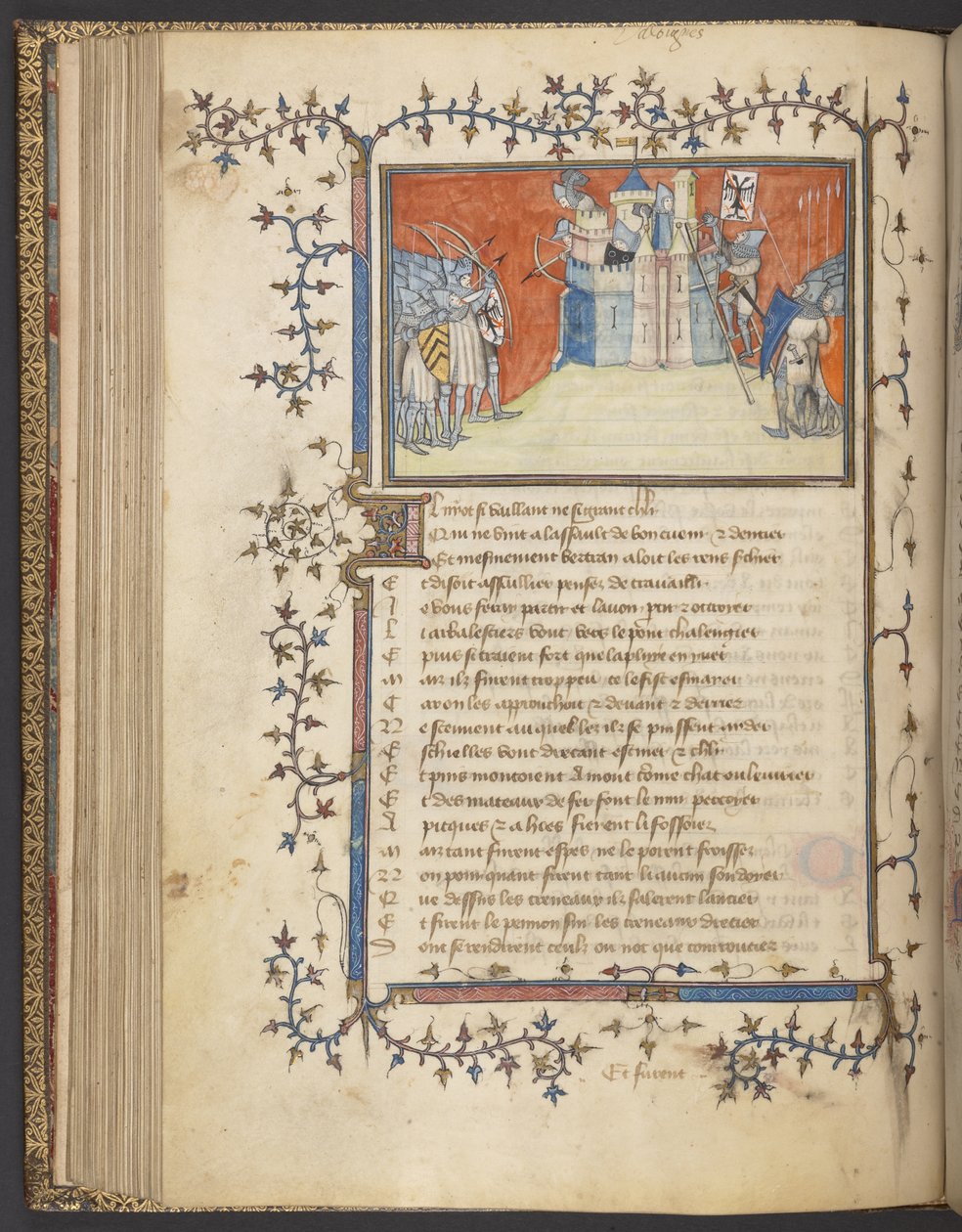 Yates Thompson 35 f. 80v Taking of Valonges, från 