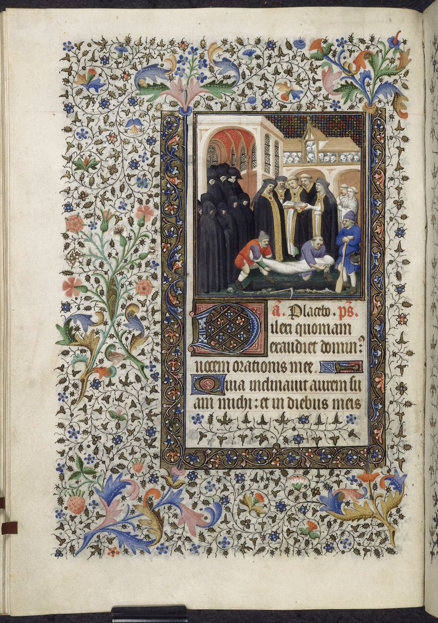 Yates Thompson 46 f156 v - Burial of the Dead, c.1410-20 (vellum) av French School