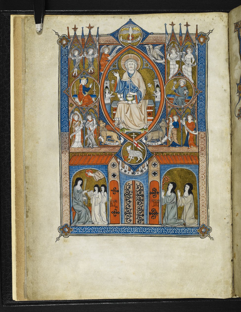 Yates Thompson MS 11 f.1v Idealiskt tillstånd för Sainte Abbaye, från 