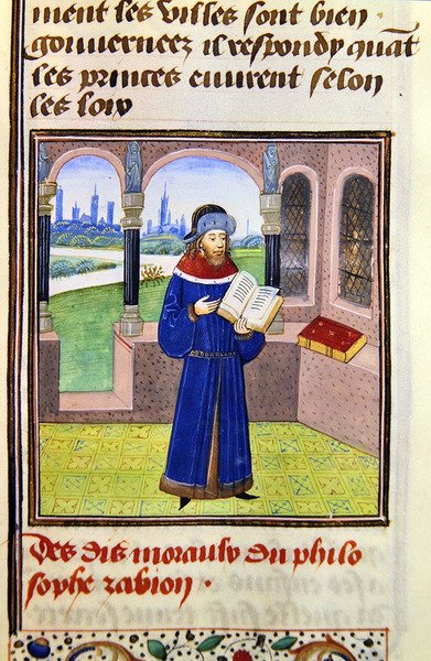 Zabion, från Histoire des Philosophes, sent 1400-tal (vellum) av French School