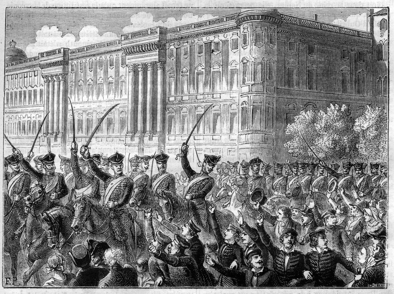 händelser Fjärde koalitionens krig 1806 - 1807 krigsentusiasm i Berlin - Fjärde koalitionen - Stor agitation i Berlin - Cree de guerre skjuter mot Frankrike - i "Histoire de l