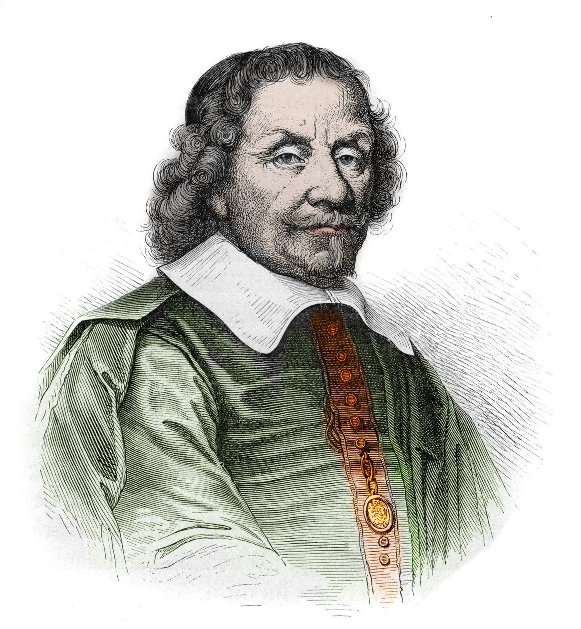 porträtt av Anthonie (Antonius) Heinsius 1641-1720 - holländsk statsman - gravyr från "" Frankrikes historia berättad för mina barnbarn"" - av Francois Guizot - 1872-1876 av French School