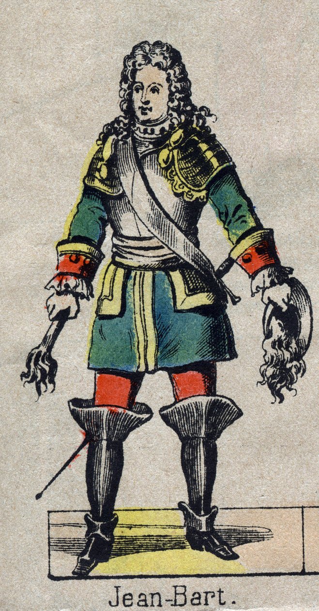 porträtt av Jean Bart (1650-1702), fransk sjöman, kapare. Bild på Epinal från slutet av 1800-talet. av French School