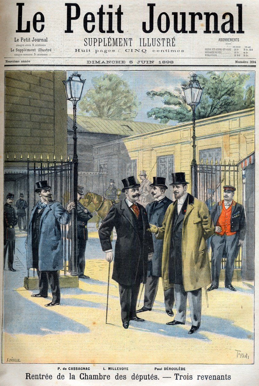 återöppning av deputeradekammaren, illustration i ”Le Petit Journal” 5 juni av French School