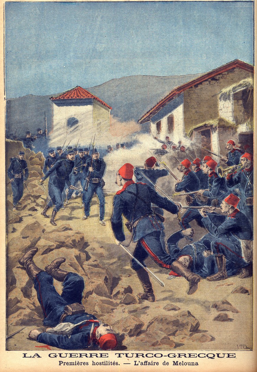 det grekisk-turkiska kriget 1897 (trettiodagarskriget) - En av de första striderna i Thessalien av French School
