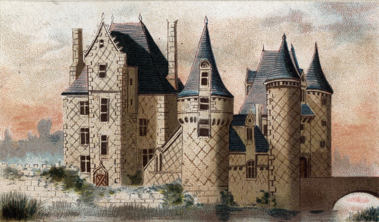 utsikt över Chateau du Moulin (Loir et Cher). av French School