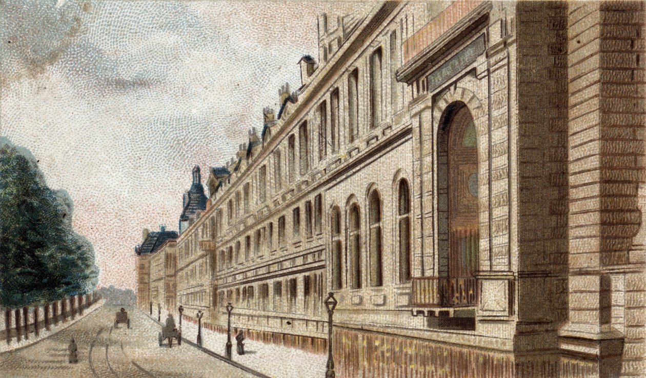 utsikt över Palais du Louvren i Paris. av French School
