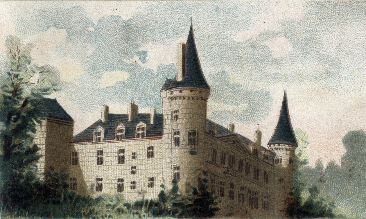utsikt över slottet Bazoches (Nievre). av French School