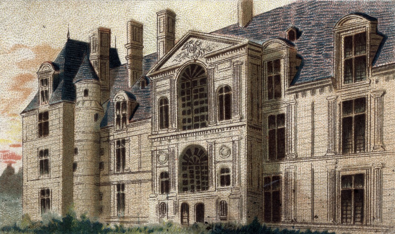 utsikt över slottet Egouen (Seine och Oise) av French School