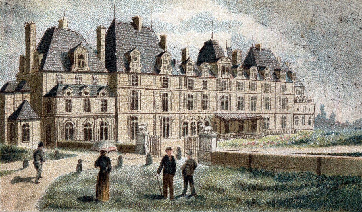 utsikt över slottet Eu (Seine Inferieure). av French School
