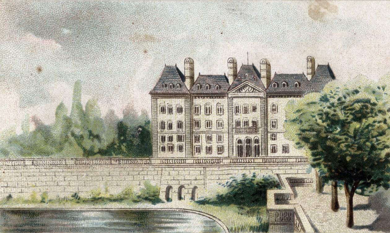 utsikt över slottet Meudon (Seine och Oise). av French School
