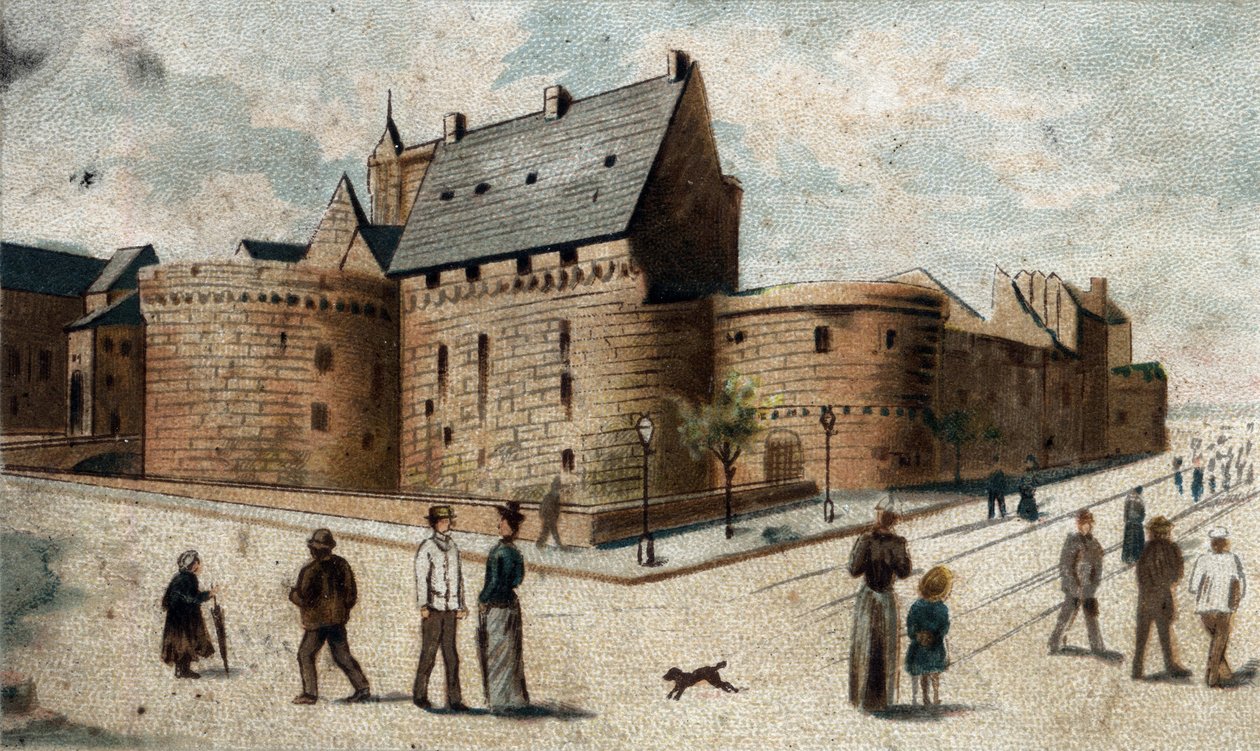 utsikt över slottet Nantes (nedre Loire). av French School