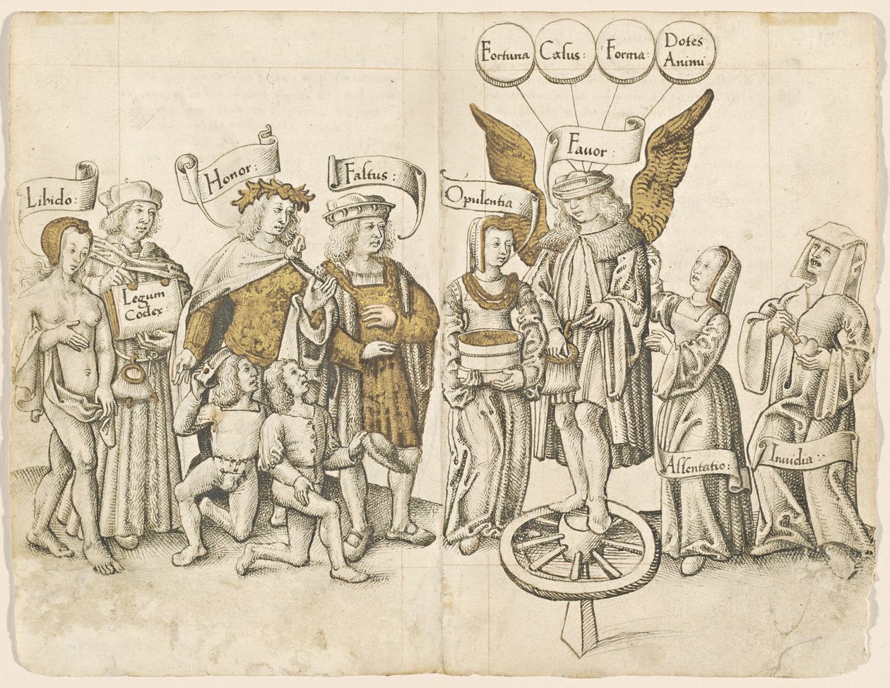 En dialog om mänsklig gunst (recto) [fol. 15 verso / 16 recto] av French early 16th Century