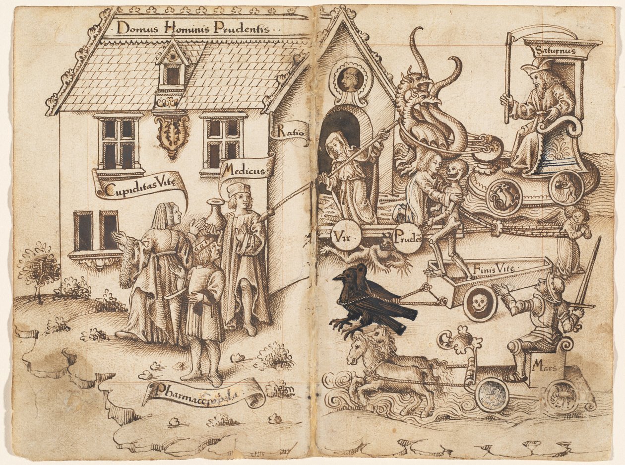 "Vänd inte tillbaka när du kommer till slutet" [fol. 26 verso / 27 recto] av French early 16th Century