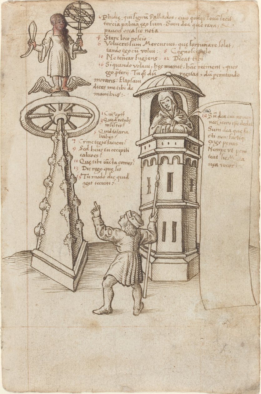 Möjlighetens staty, en förbipasserande och ånger [fol. 8r] av French early 16th Century
