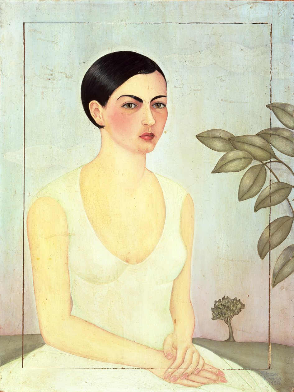 Dama de Blanco (Vita damen) 1928 (olja på pannå) av Frida Kahlo