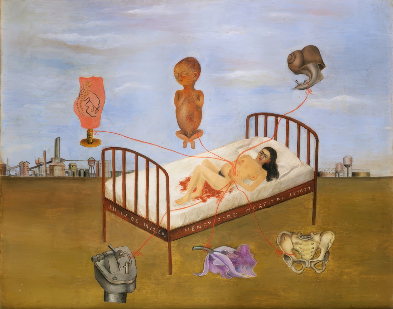 Sjukhuset Henry Ford eller Den flygande sängen av Frida Kahlo
