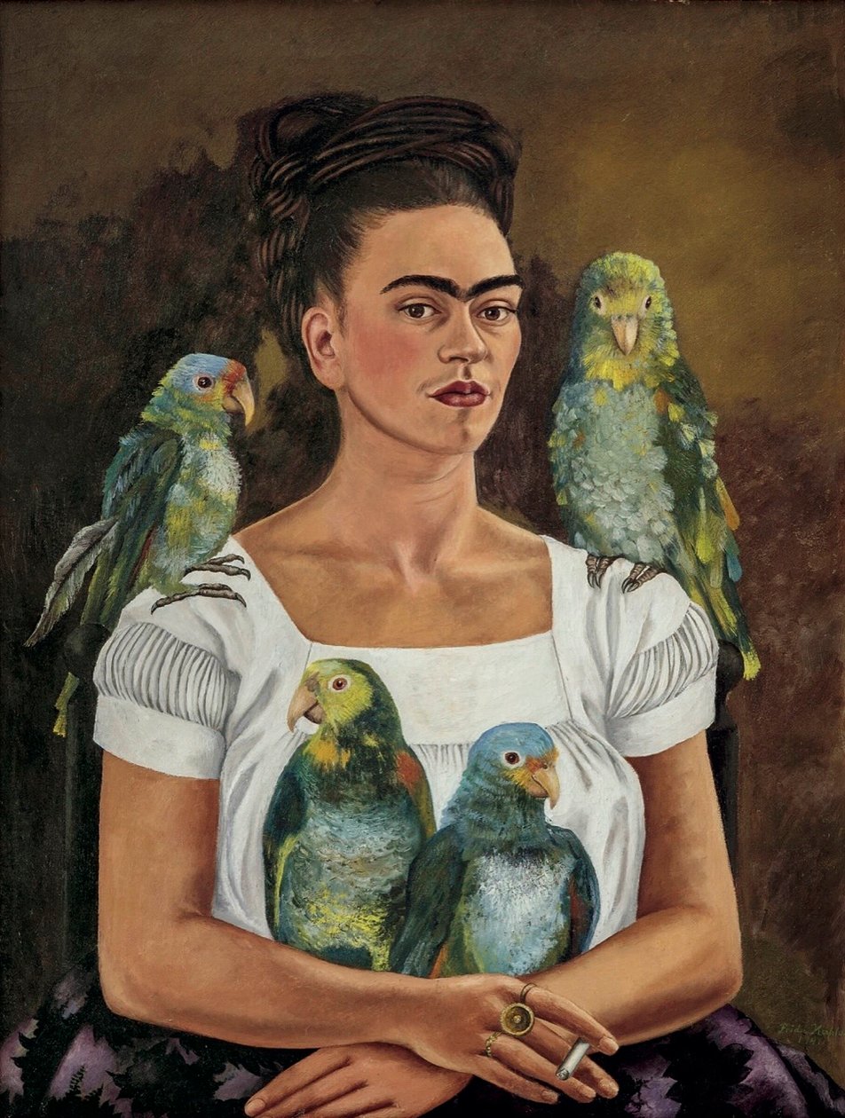 Jag och mina papegojor av Frida Kahlo