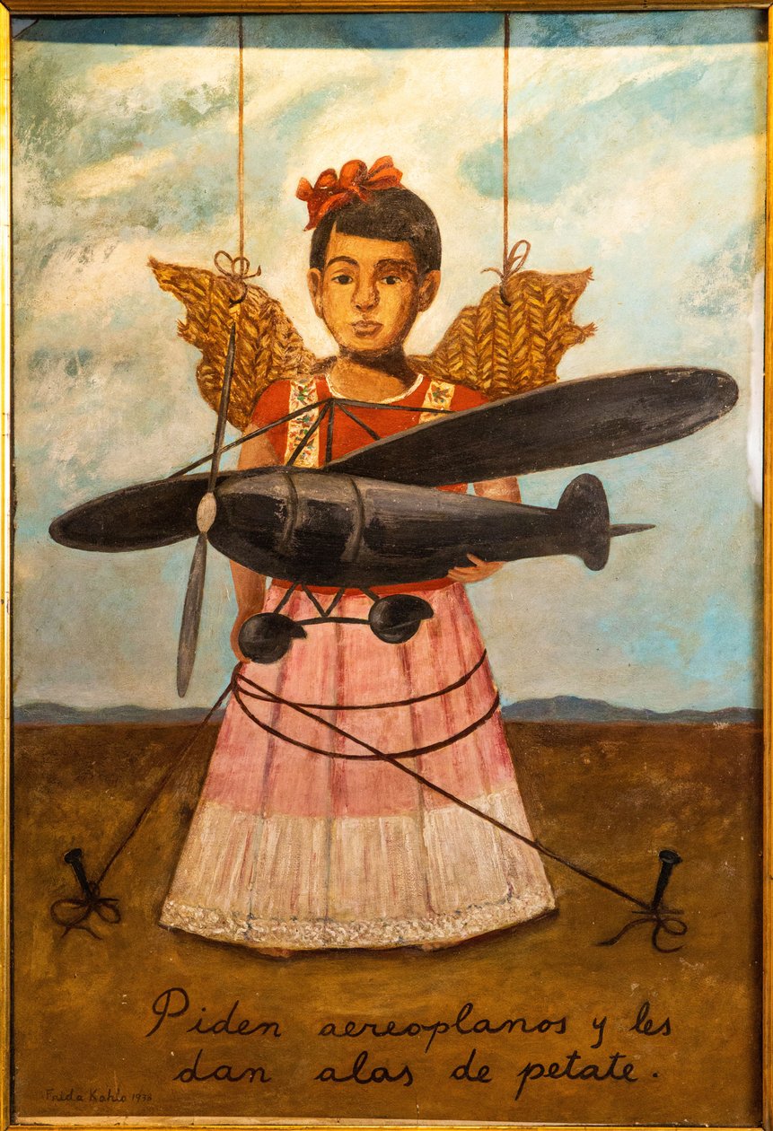 De ber om flygplan och får vingar gjorda av halm av Frida Kahlo