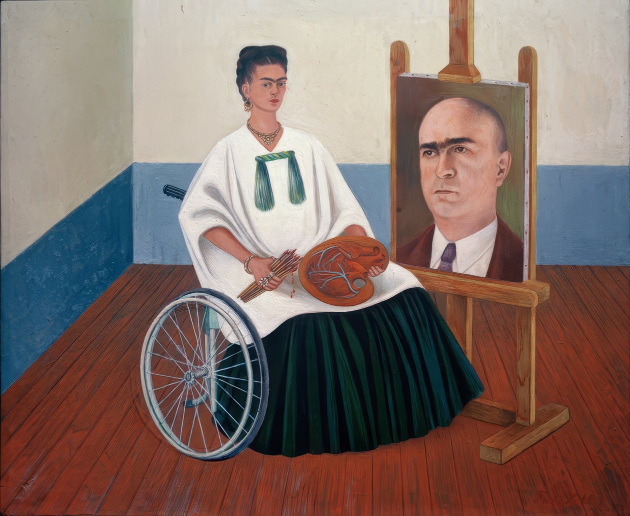 Självporträtt med porträtt av Dr Farill av Frida Kahlo