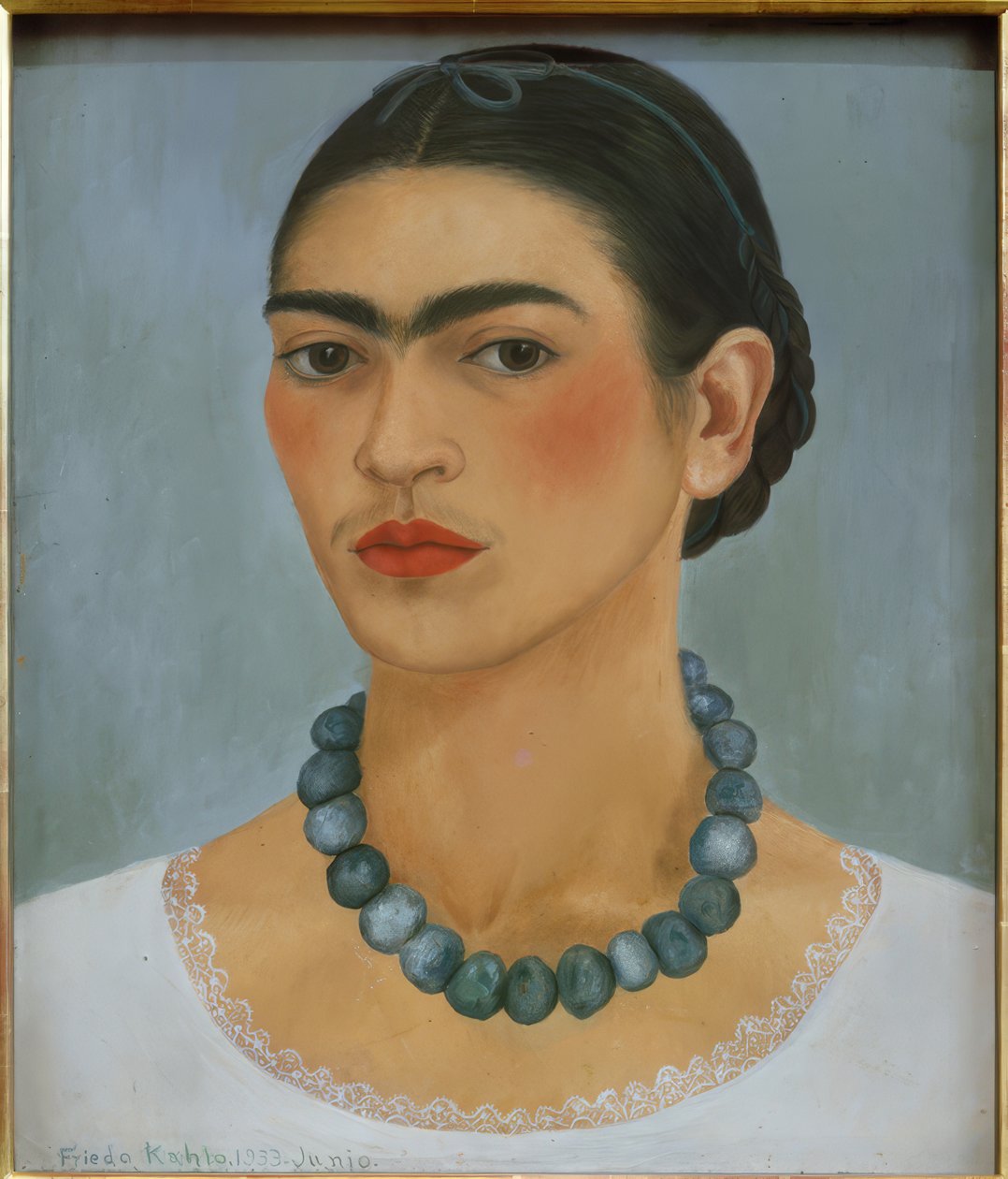 Self-portrait med halsband av Frida Kahlo