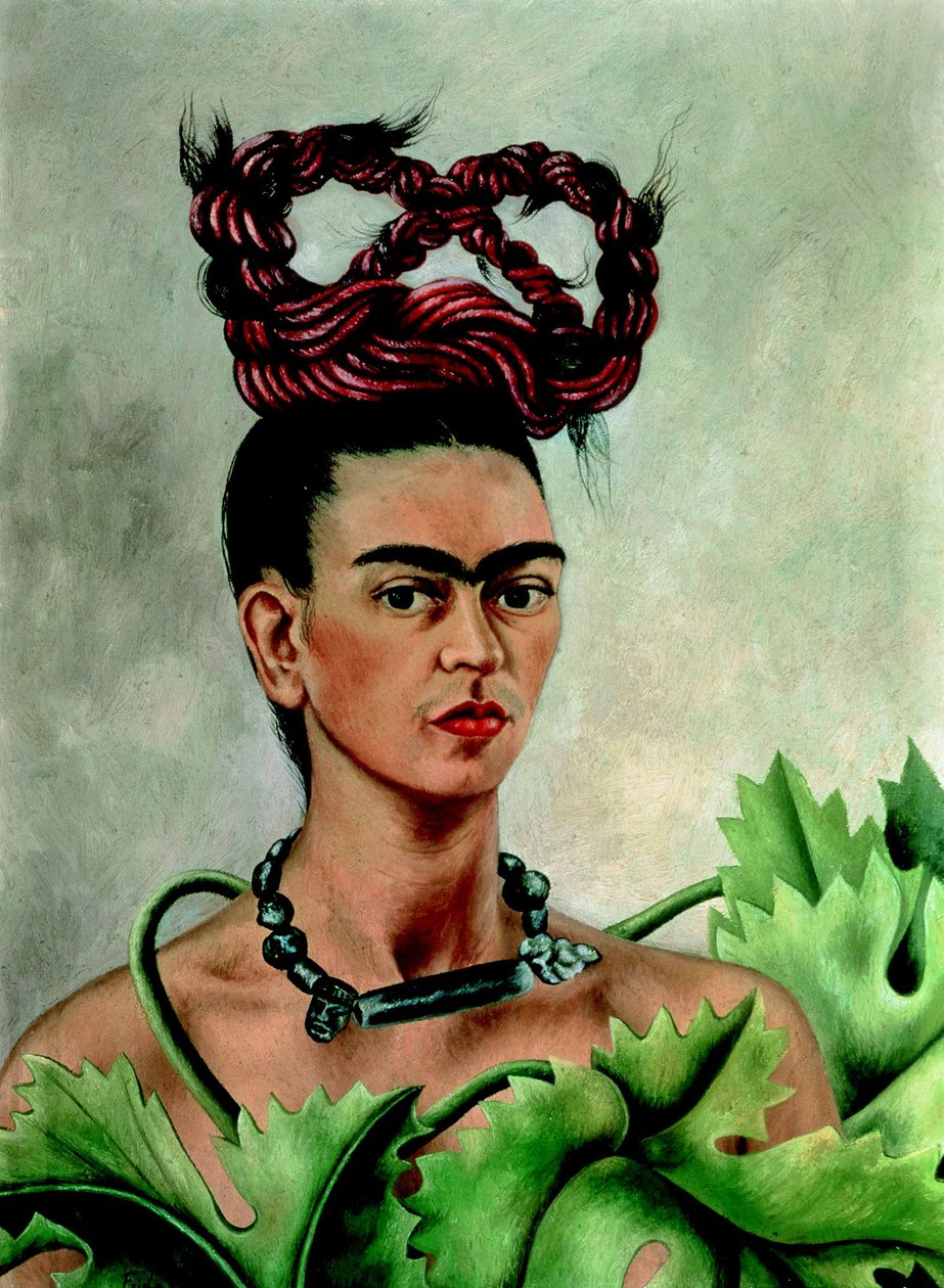 Självporträtt med fläta av Frida Kahlo