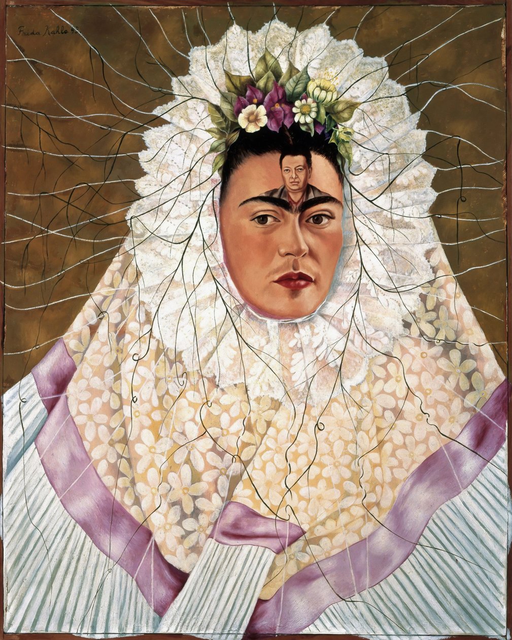 Självporträtt som Tehuana eller Diego on my mind av Frida Kahlo