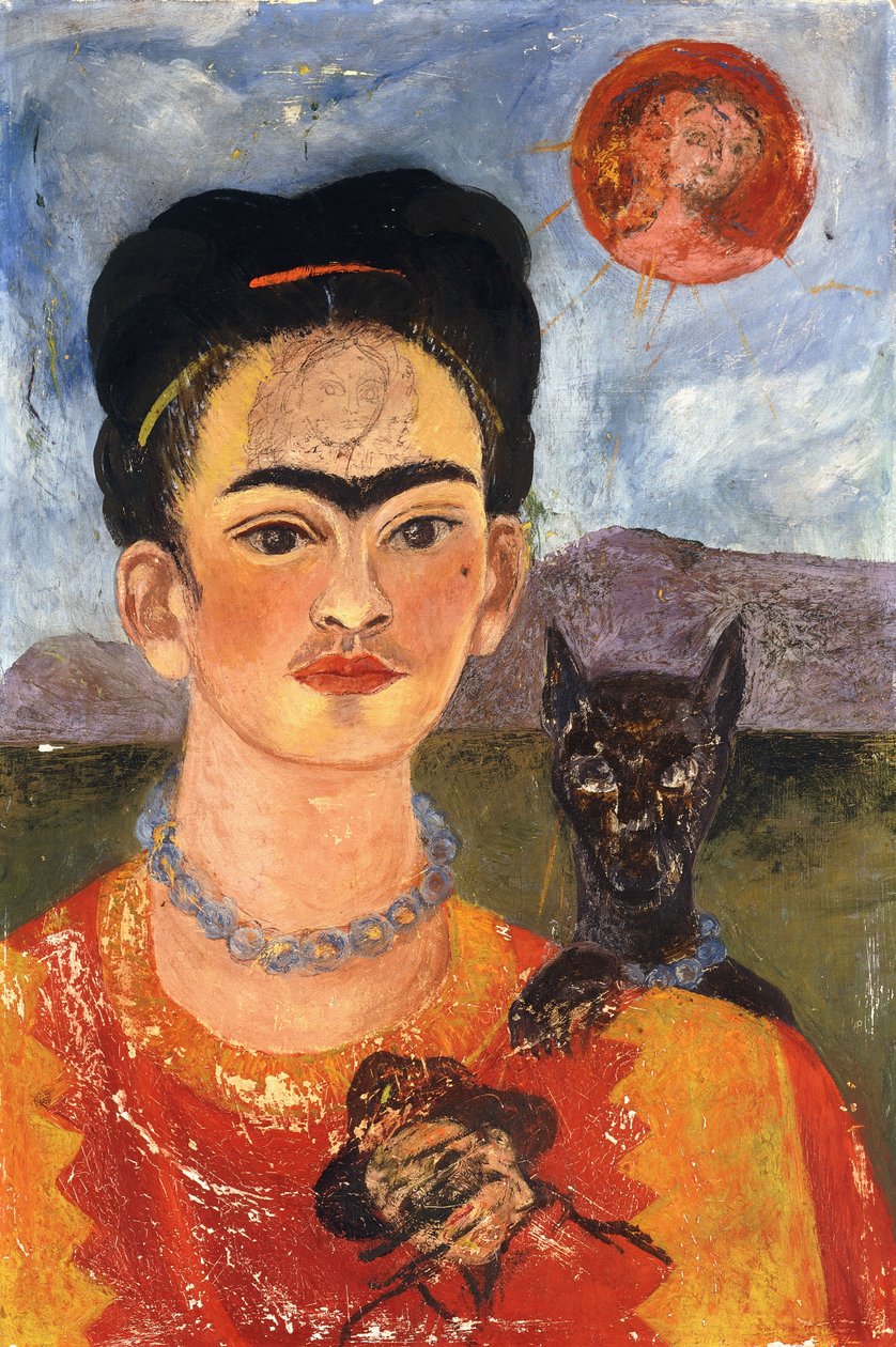Självporträtt med Diego på bröstet; Autoretrato con Diego en mi Pecho, ca 1953-54 (olja på masonit) av Frida Kahlo