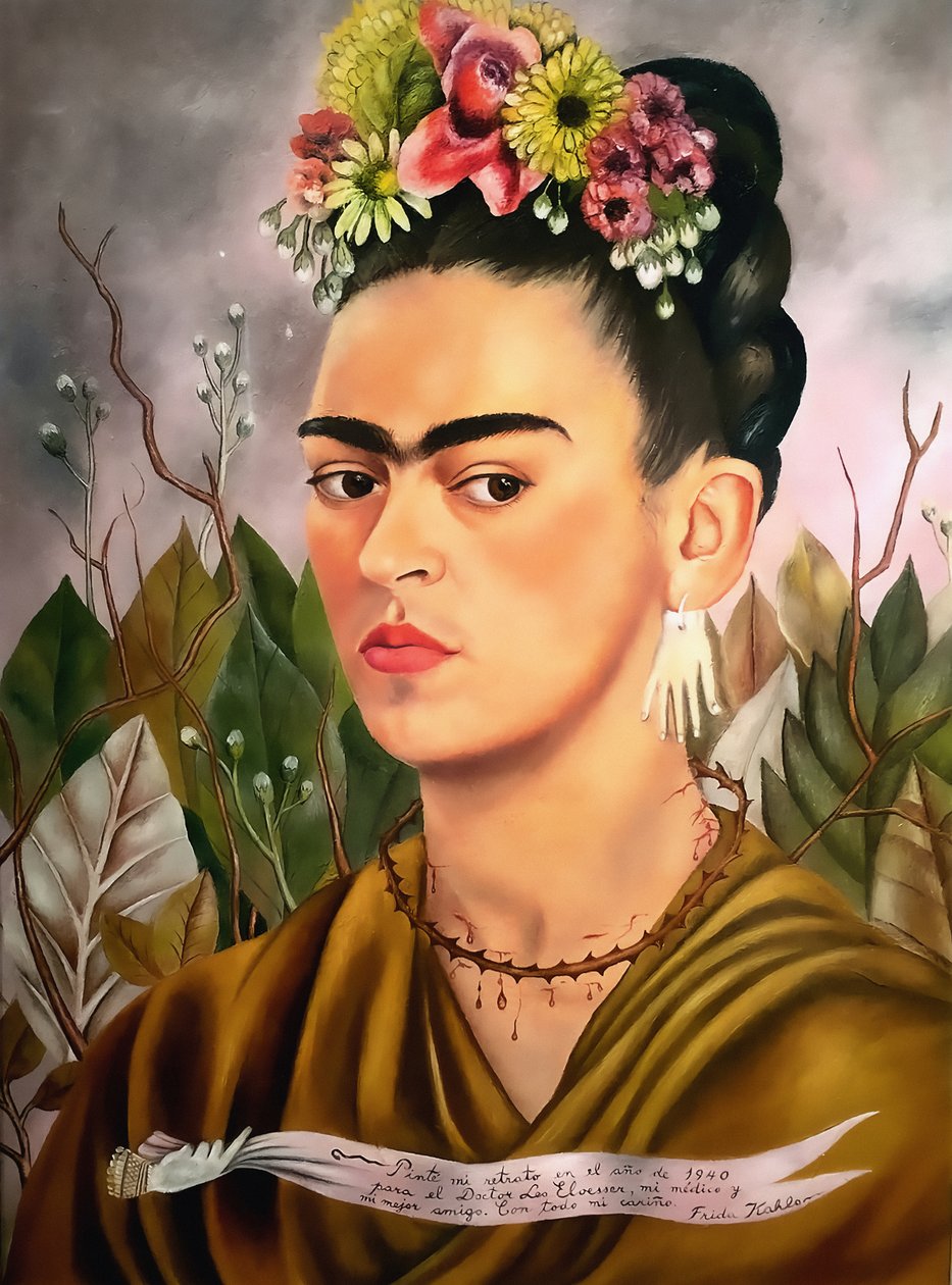 Självporträtt, tillägnad Dr Eloesser av Frida Kahlo